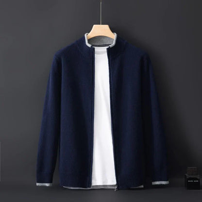 Heren Cashmere Vest met Rits – Warm & Elegant