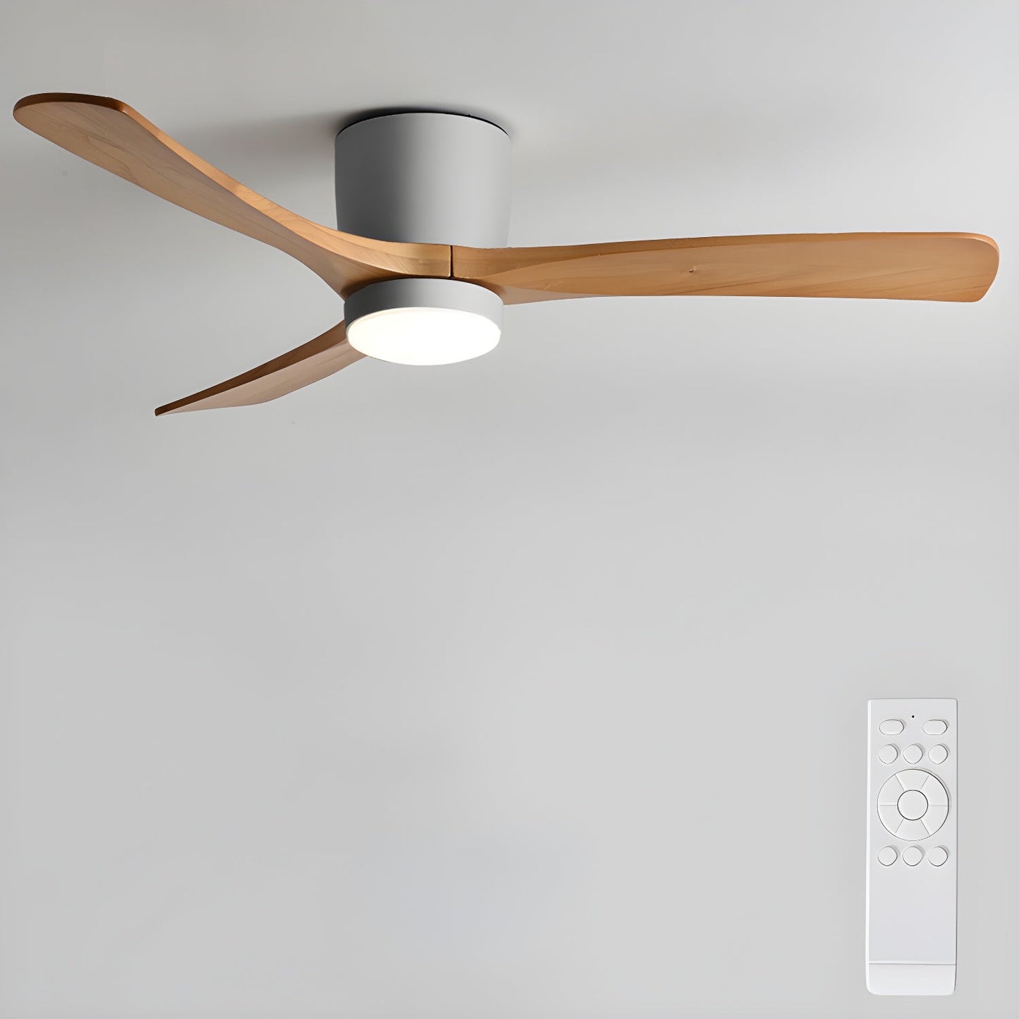 Noordse Houten Plafondventilator met LED