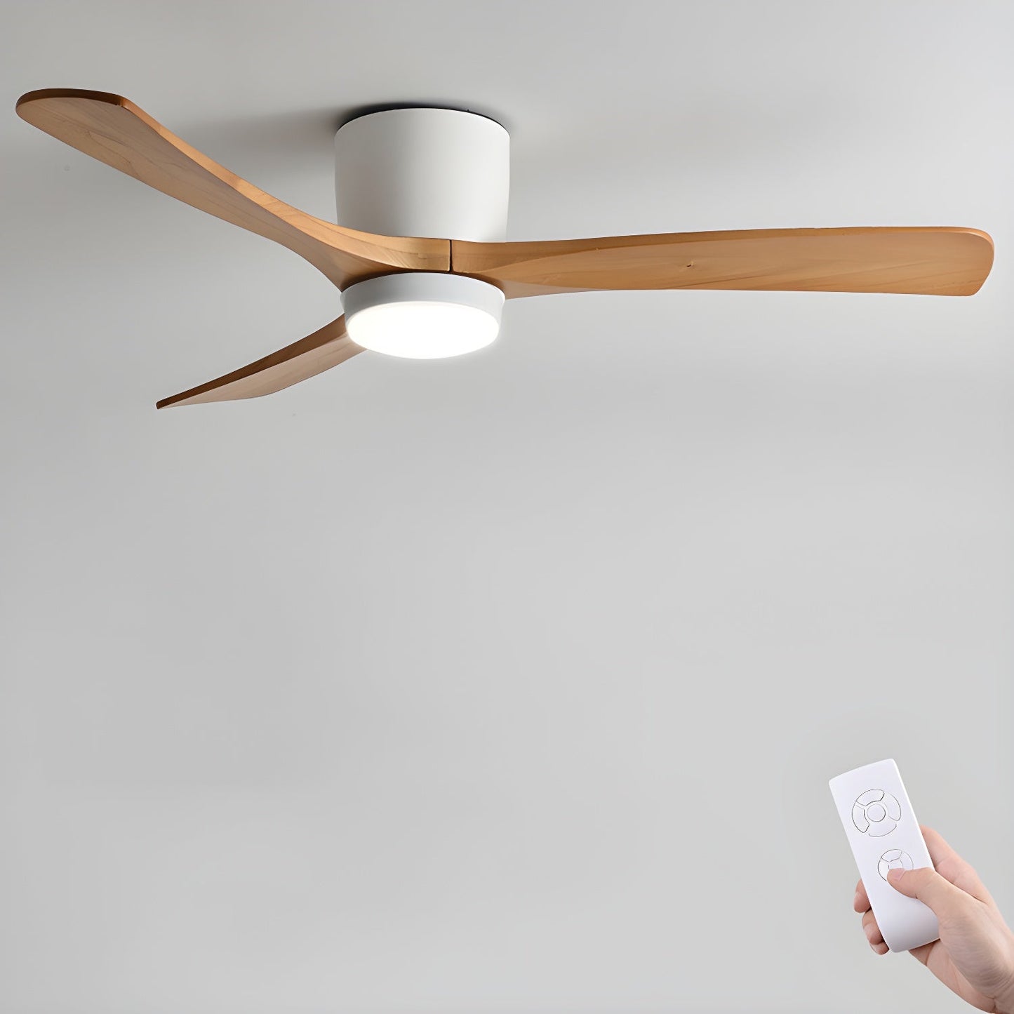 Noordse Houten Plafondventilator met LED