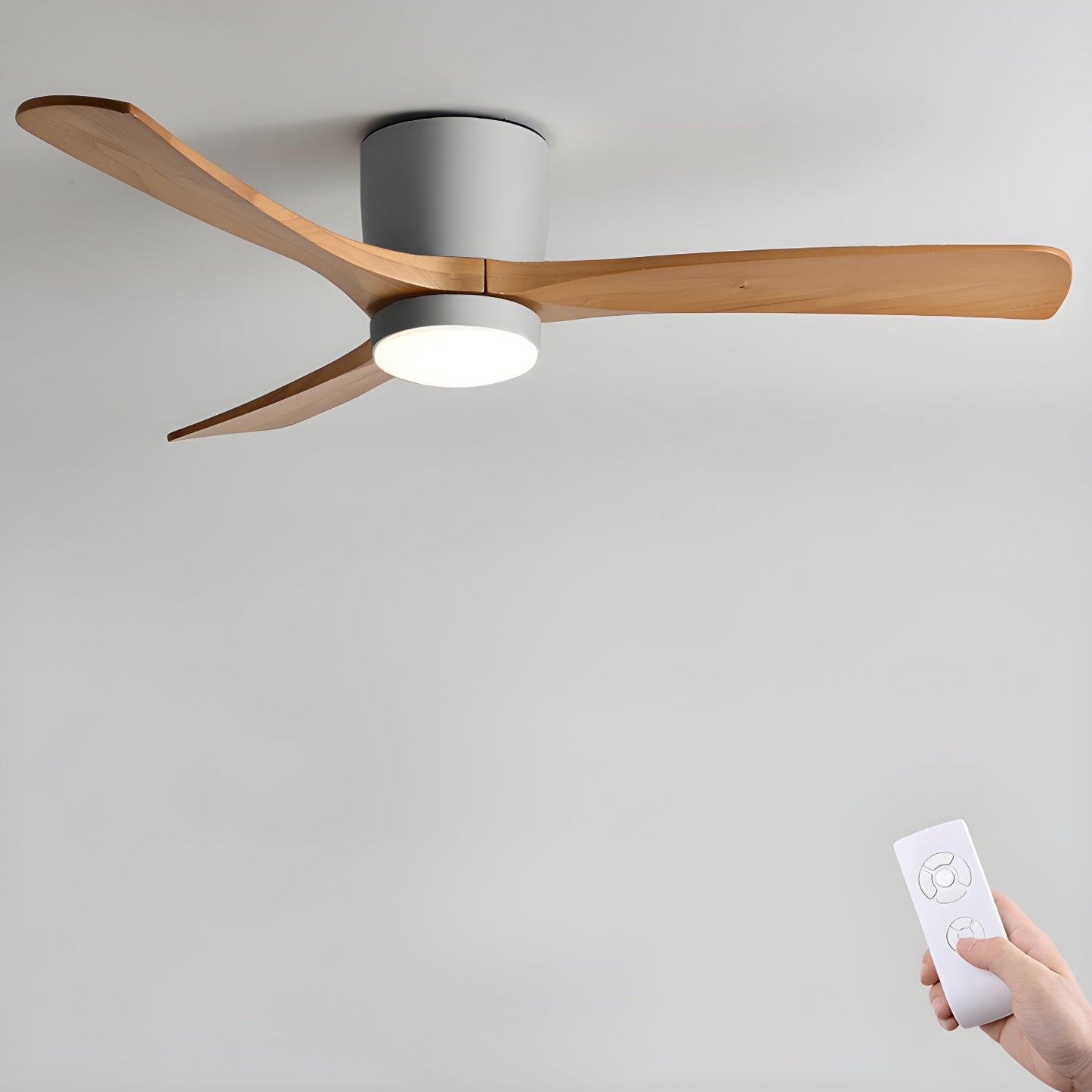 Noordse Houten Plafondventilator met LED