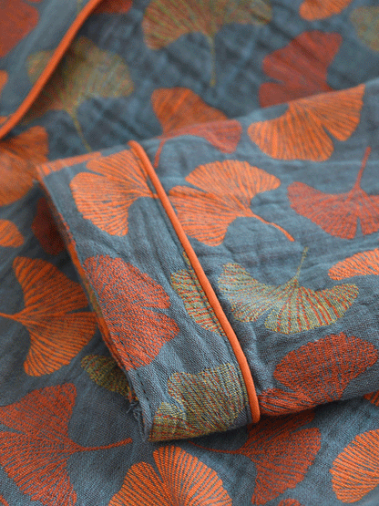 2-Delige Damespyjama – Crêpe Set met Bloemenprint & Lange Mouwen
