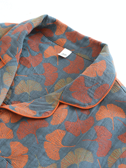 2-Delige Damespyjama – Crêpe Set met Bloemenprint & Lange Mouwen
