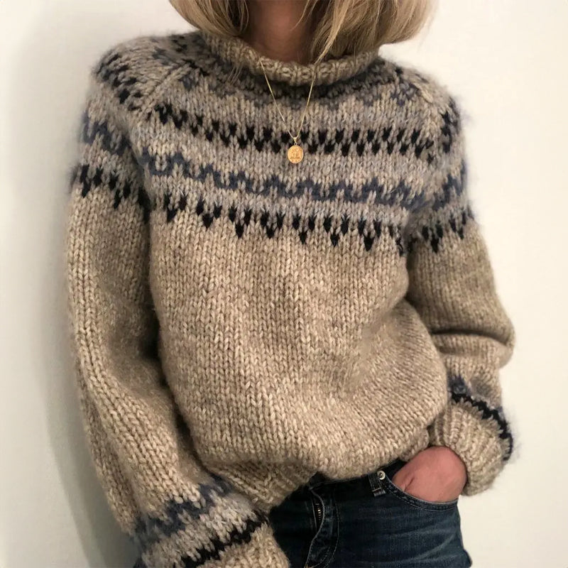 Damen Warmer Pullover mit Nordic Design - Bequem und Stilvoll