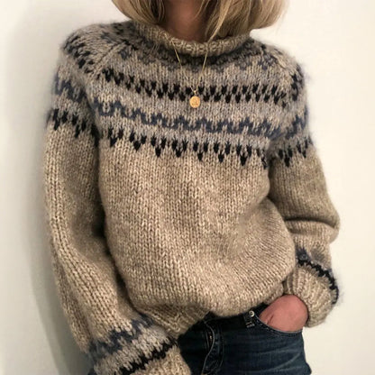 Damen Warmer Pullover mit Nordic Design - Bequem und Stilvoll