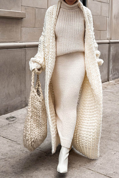 Dames Lange Gebreide Cardigan - Warm en Casual