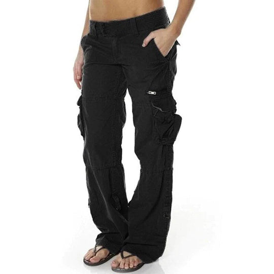 Funktionelle Damen-Cargohose mit Taschen und Komfortbund