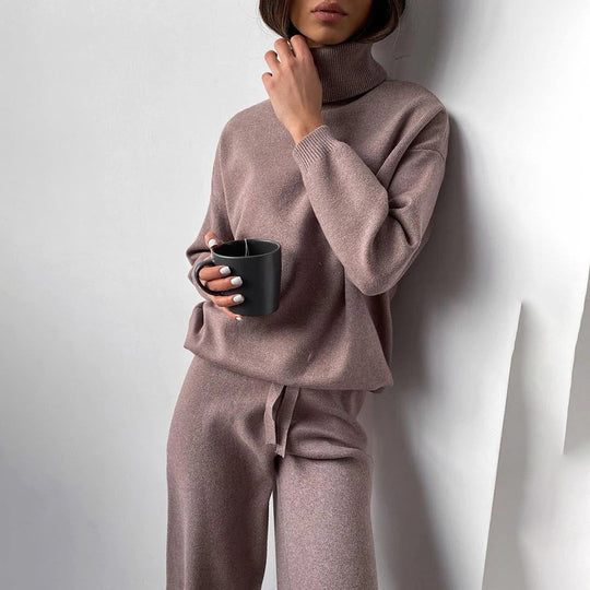 Elegante Dames Sweaterset met Coltrui – Perfect voor Alledaags Gebruik