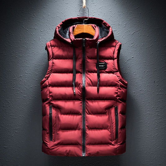 Gewatteerde donsbodywarmer met capuchon voor heren – Licht & warm