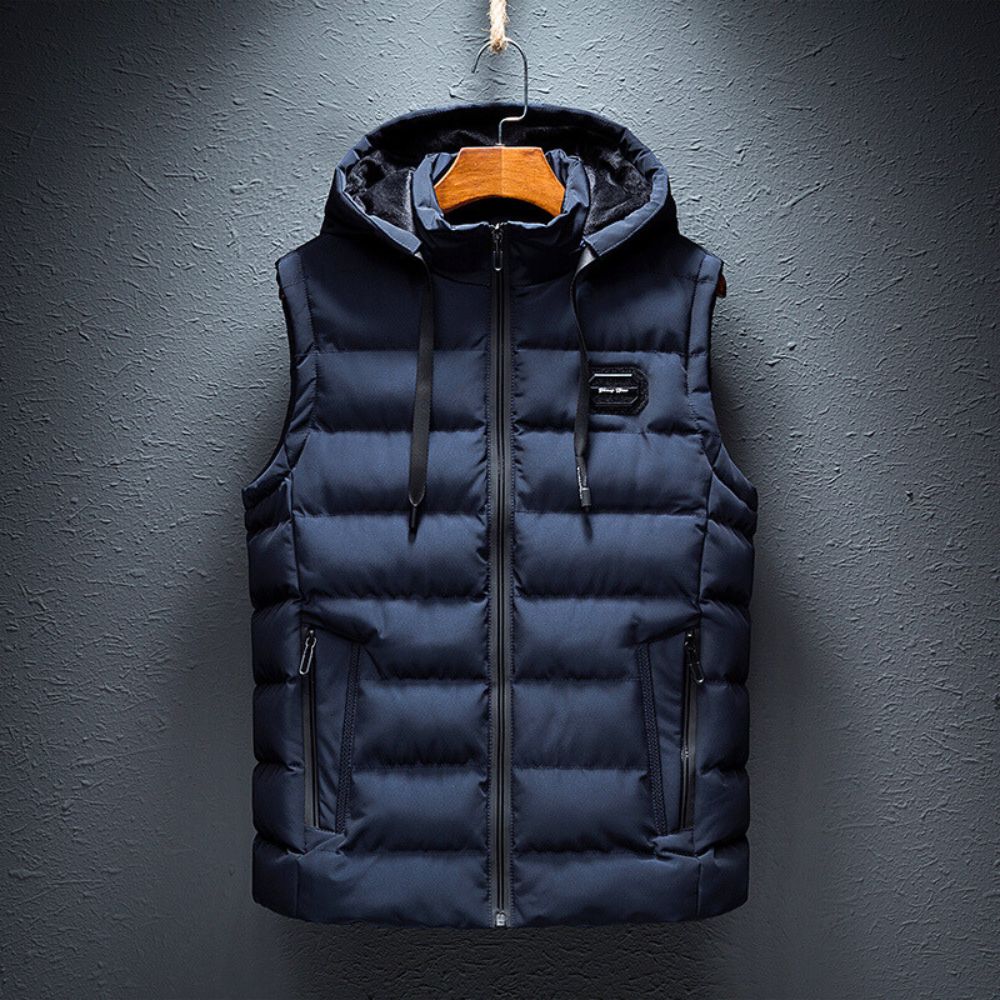 Gewatteerde donsbodywarmer met capuchon voor heren – Licht & warm