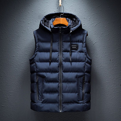 Gewatteerde donsbodywarmer met capuchon voor heren – Licht & warm