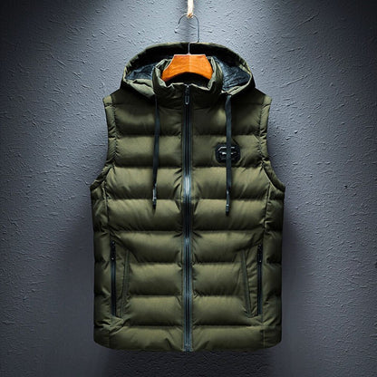 Gewatteerde donsbodywarmer met capuchon voor heren – Licht & warm