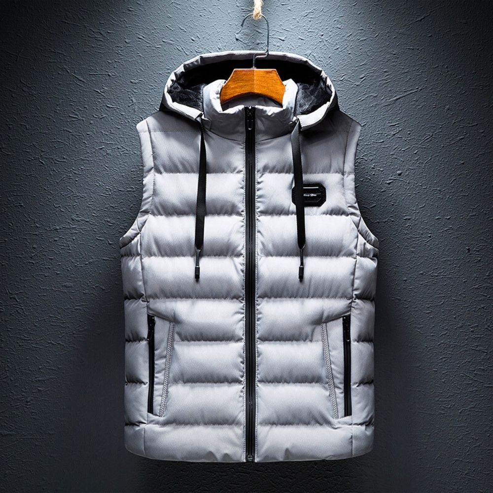 Gewatteerde donsbodywarmer met capuchon voor heren – Licht & warm