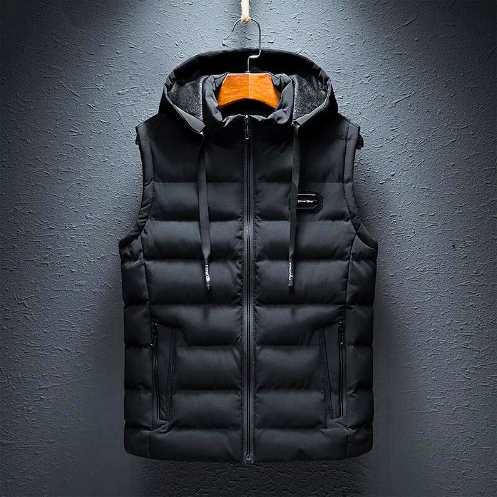 Gewatteerde donsbodywarmer met capuchon voor heren – Licht & warm