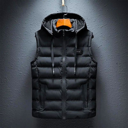 Gewatteerde donsbodywarmer met capuchon voor heren – Licht & warm