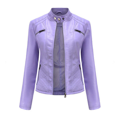 Dames Leren Jas met Tijdloze Elegante Look