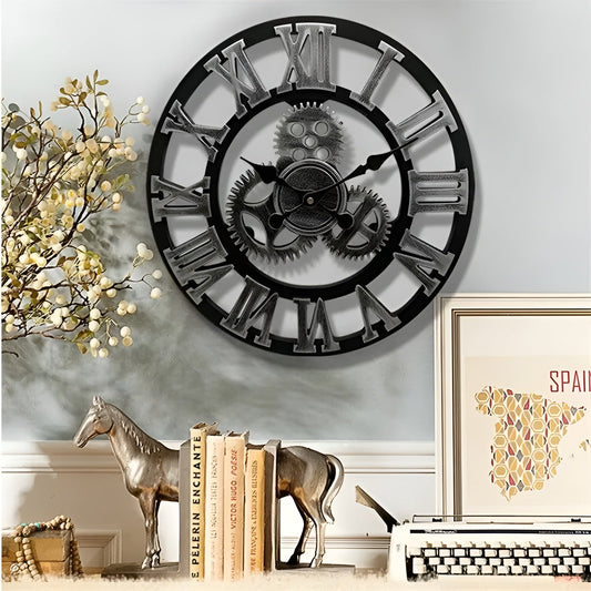 RetroTimeless Wandklok – Vintage Industriële Houten Klok