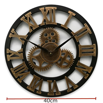 RetroTimeless Wandklok – Vintage Industriële Houten Klok