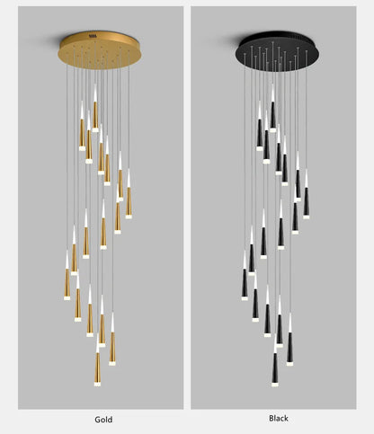 Midnight Noir Kronleuchter – Elegante LED-Hängeleuchte für Wohnzimmer, Büros & Restaurants