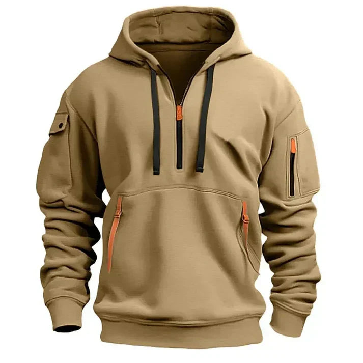Sportieve Heren Hoodie met Halve Rits – Comfortabel & Functioneel