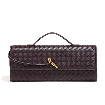 Chique Gevlochten Vegan Leren Clutch – Tijdloze Elegantie