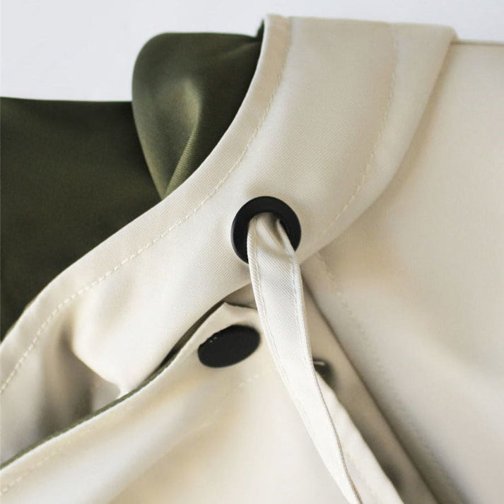 Oversized Damenjacke mit Kapuze – Zweifarbig & Geschichtet