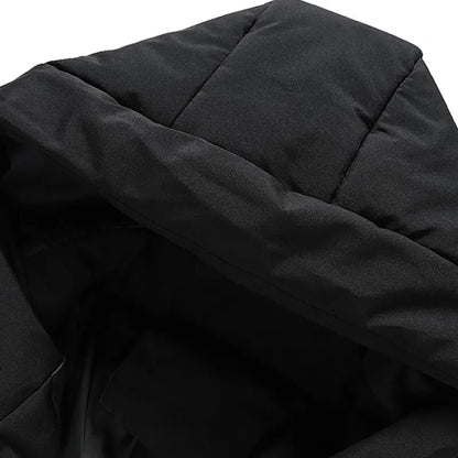 Herren Schwarze Steppjacke mit Kapuze - Warm und Stilvoll für den Winter