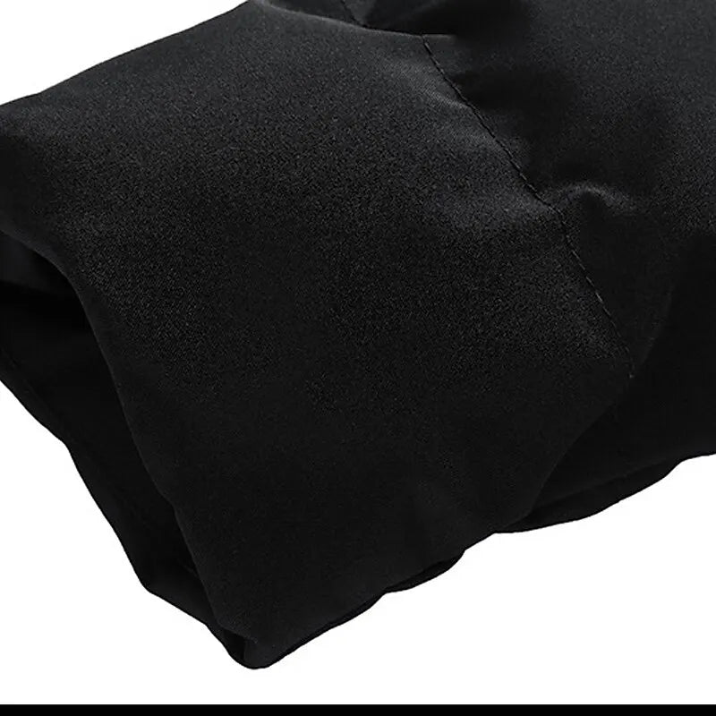 Herren Schwarze Steppjacke mit Kapuze - Warm und Stilvoll für den Winter