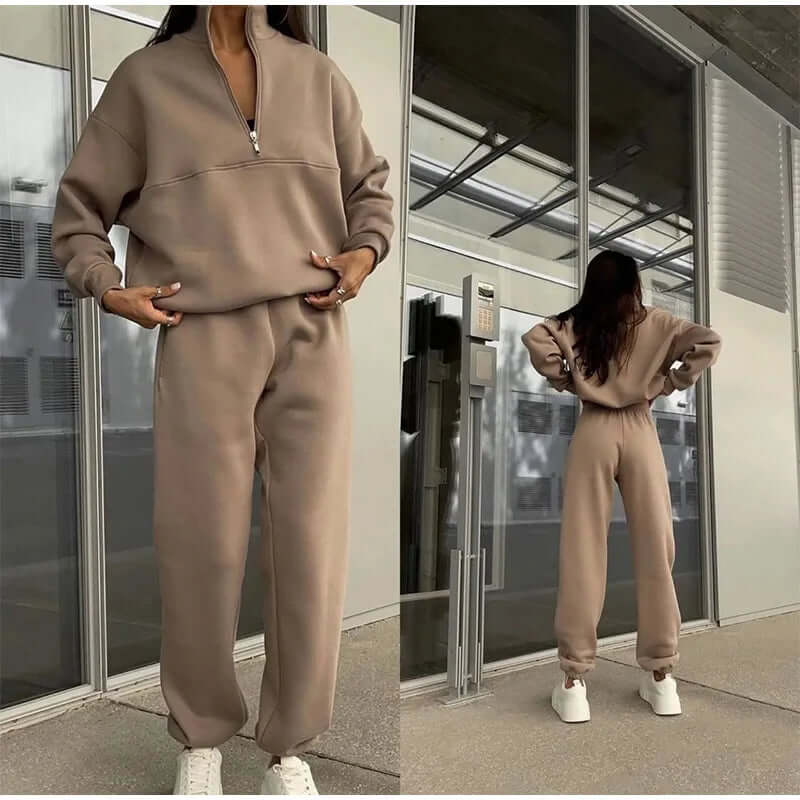 Dames Tweedelige Gebreide Set – Casual Trui en Broek