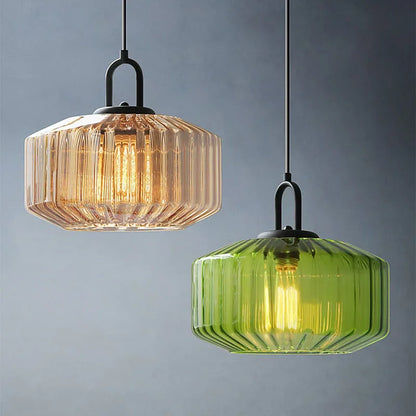 Retro Glazen Loft Hanglamp met LED – Nordic Stijl voor Woonkamer & Slaapkamer
