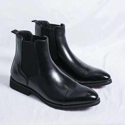 Heren Enkelboots met Rode Zool – Stijlvolle Chelsea Laarzen voor Elke Gelegenheid