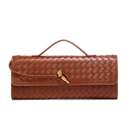 Chique Gevlochten Vegan Leren Clutch – Tijdloze Elegantie