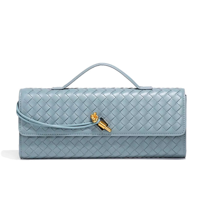 Chique Gevlochten Vegan Leren Clutch – Tijdloze Elegantie