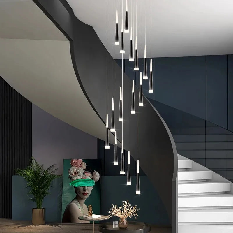 Midnight Noir Kronleuchter – Elegante LED-Hängeleuchte für Wohnzimmer, Büros & Restaurants