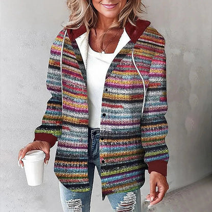 Geruite Dames Overhemdjas met Capuchon – Knoopsluiting & Comfort Fit