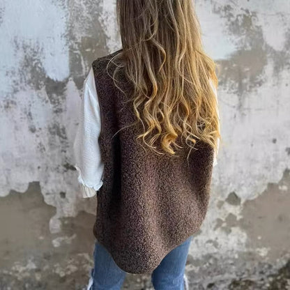 Damen Fleeceweste mit Knöpfen und Taschen – Warm & Stilvoll für den Herbst