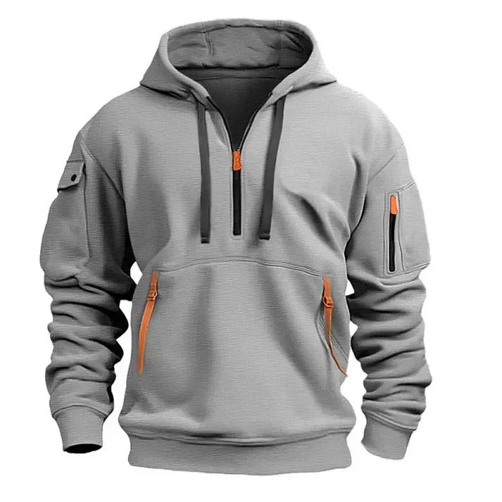 Sportieve Heren Hoodie met Halve Rits – Comfortabel & Functioneel