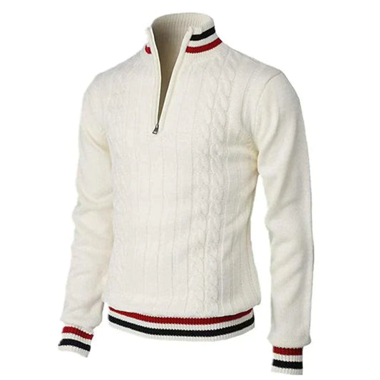 Eleganter Herrenpullover – Warmer Pullover mit Rundhalsausschnitt aus Wolle und Baumwolle