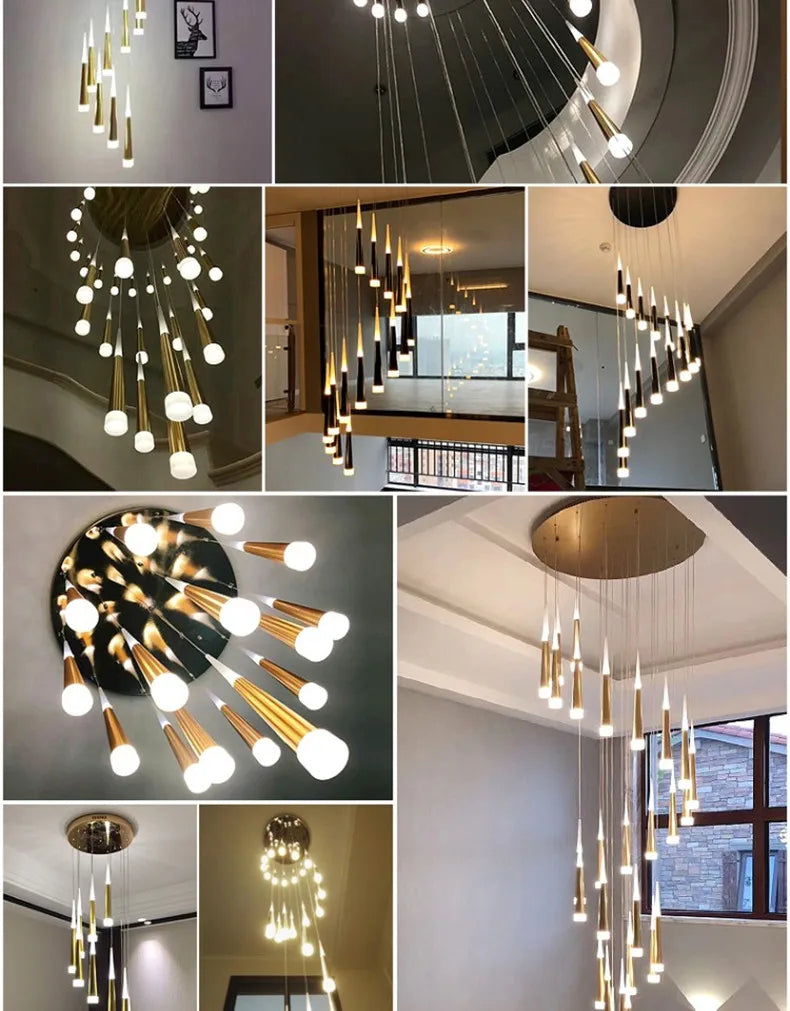 Midnight Noir Kronleuchter – Elegante LED-Hängeleuchte für Wohnzimmer, Büros & Restaurants