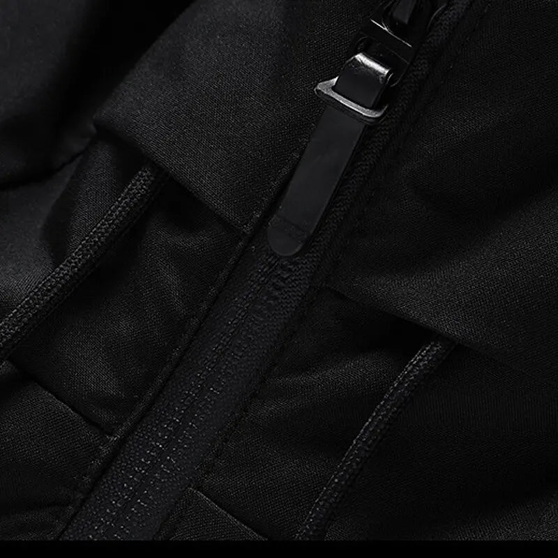 Herren Schwarze Steppjacke mit Kapuze - Warm und Stilvoll für den Winter
