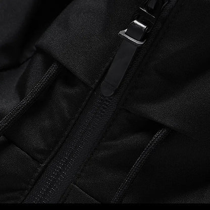 Herren Schwarze Steppjacke mit Kapuze - Warm und Stilvoll für den Winter