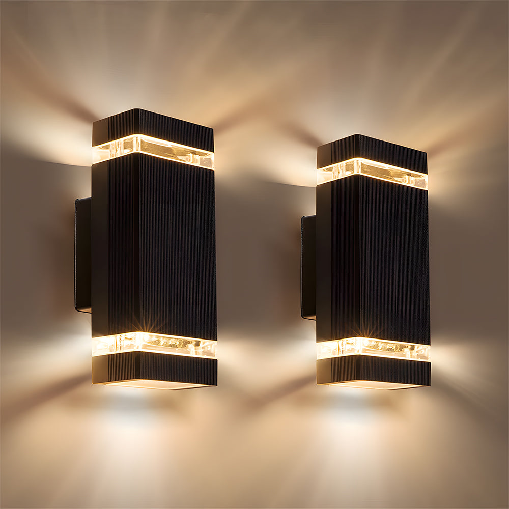 Modern IP65 Black Up Down Outdoor Wall Light