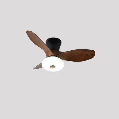 Natural Wood Simple Stylish Ceiling Fan With LED Light