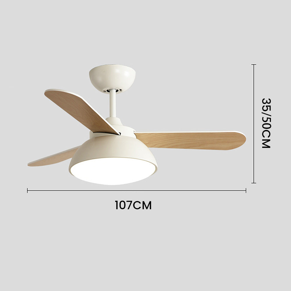 Nordic Modern Simple Flush Ceiling Fan With LED Lighting