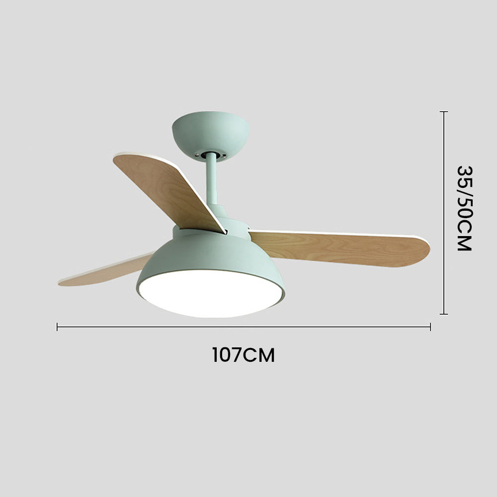 Nordic Modern Simple Flush Ceiling Fan With LED Lighting