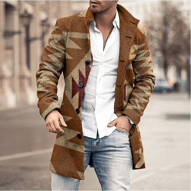 Heren lange mantel van wolmix – Slim fit jas voor smart-casual stijl