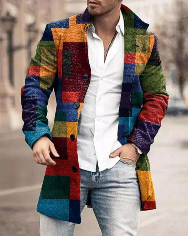 Heren lange mantel van wolmix – Slim fit jas voor smart-casual stijl