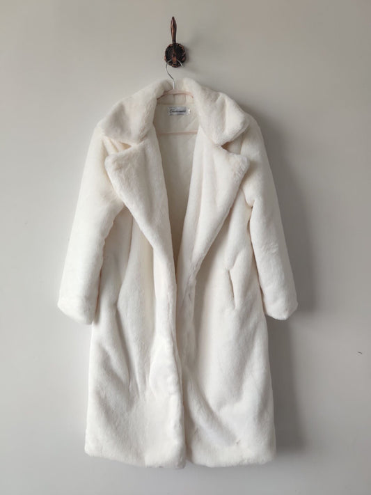 Dames lange zachte pluchen jas – Warm, stijlvol en elegant voor koude dagen