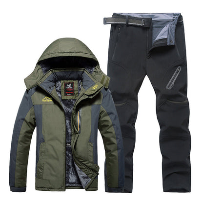 Heren Waterdichte Winterset – Gevoerde Jas en Broek voor Outdoor Avonturen