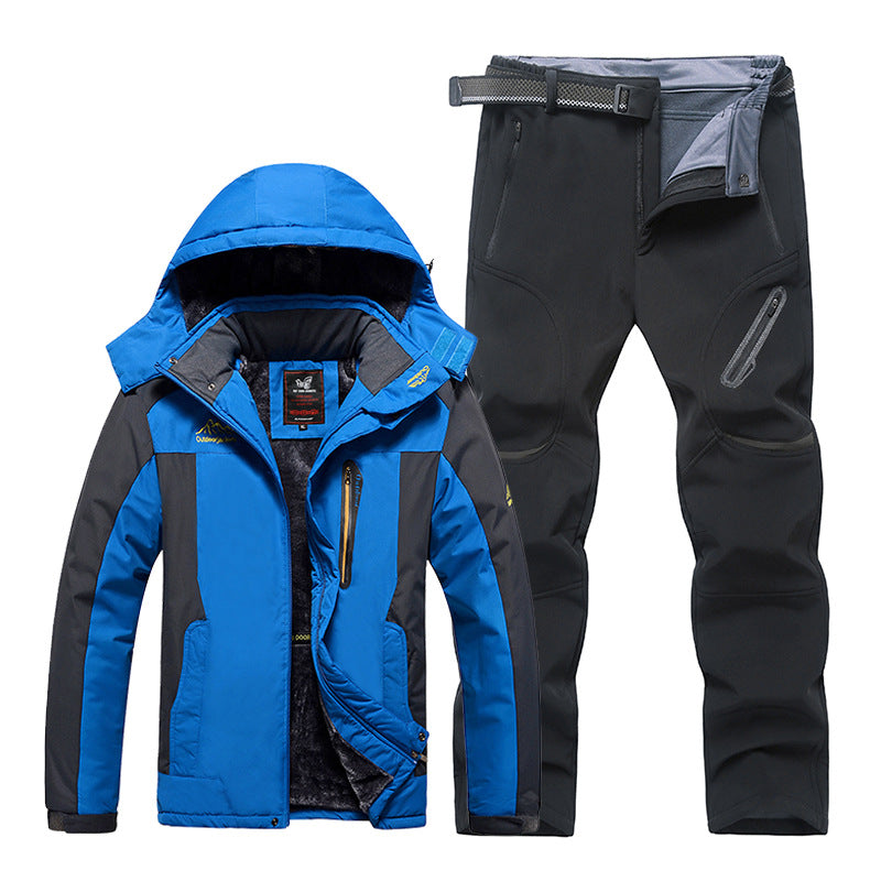 Heren Waterdichte Winterset – Gevoerde Jas en Broek voor Outdoor Avonturen