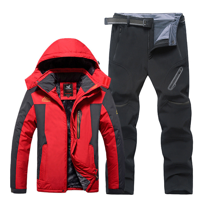 Heren Waterdichte Winterset – Gevoerde Jas en Broek voor Outdoor Avonturen